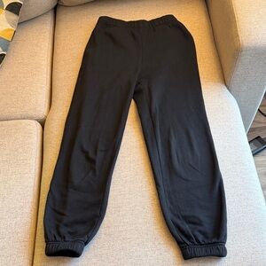 Women’s Black Elastic-Waist Sweatpants